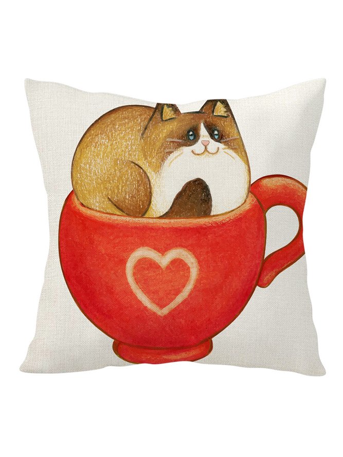 Love Cat Valentine's Day Home Living Room Bedroom Pillowcase