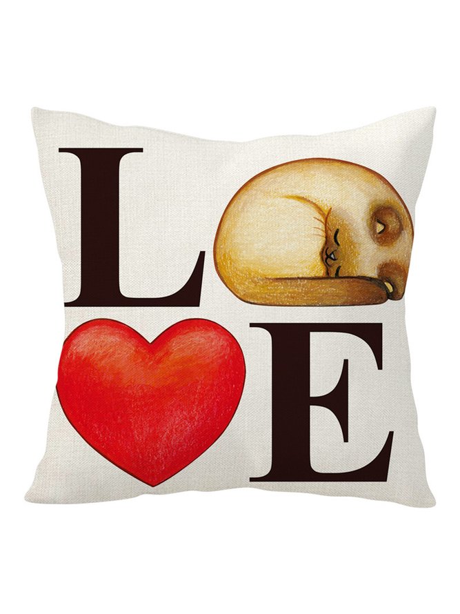 Love Cat Valentine's Day Home Living Room Bedroom Pillowcase