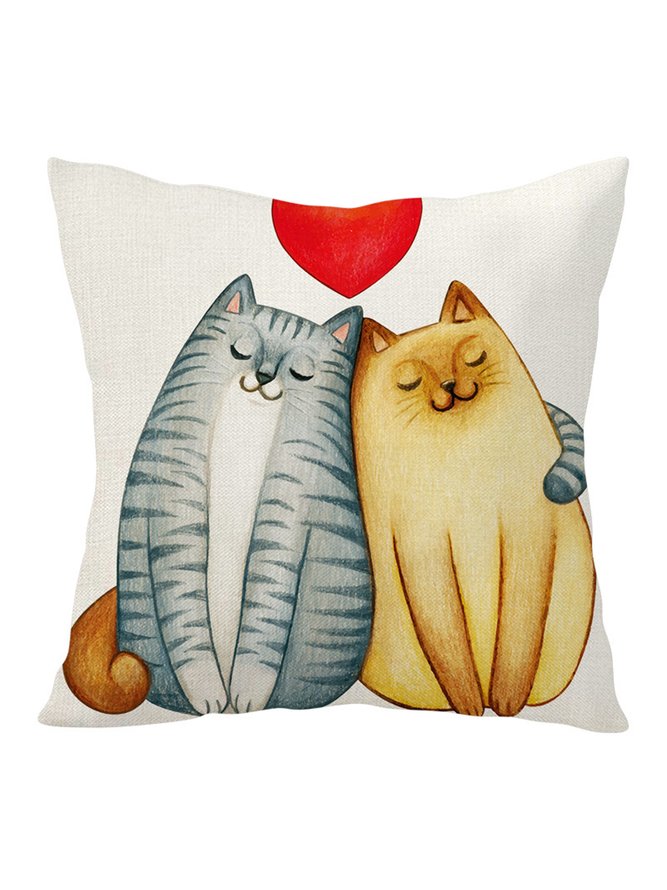 Love Cat Valentine's Day Home Living Room Bedroom Pillowcase