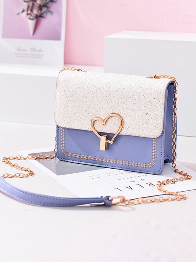 Valentine's Day Glitter Sequins Love Button Shoulder Bag
