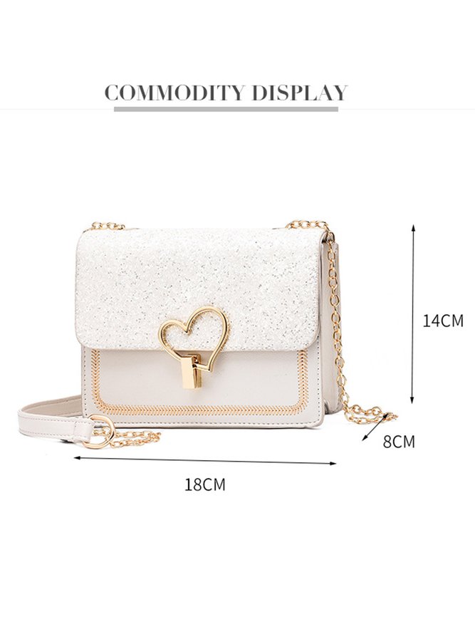 Valentine's Day Glitter Sequins Love Button Shoulder Bag