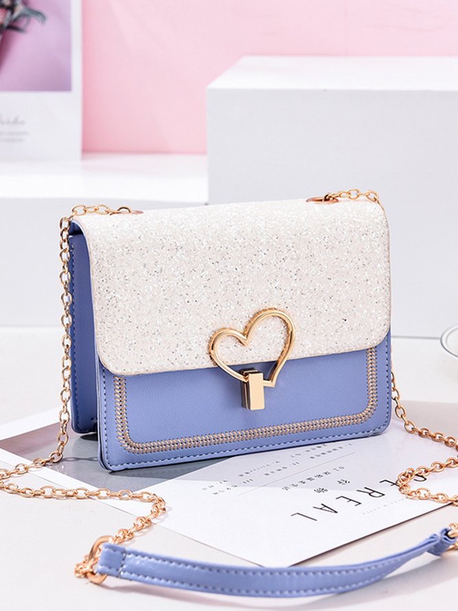 Valentine's Day Glitter Sequins Love Button Shoulder Bag