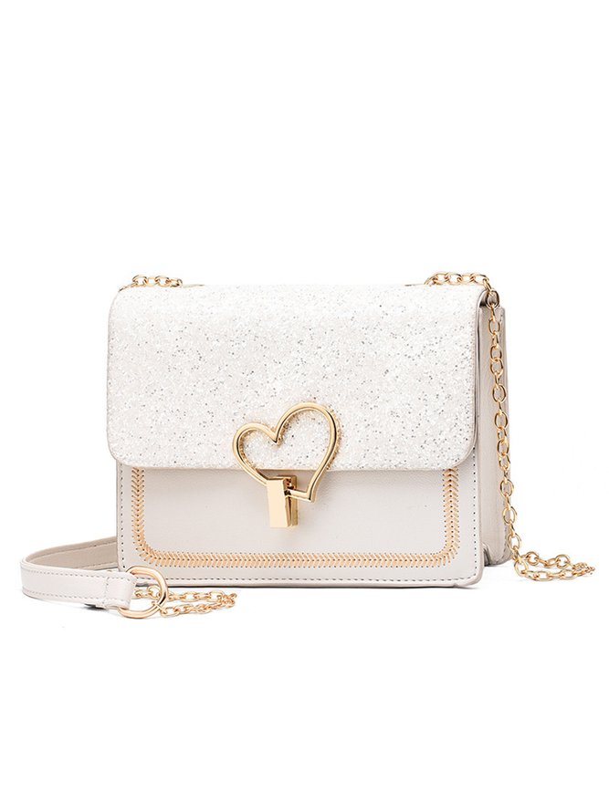 Valentine's Day Glitter Sequins Love Button Shoulder Bag
