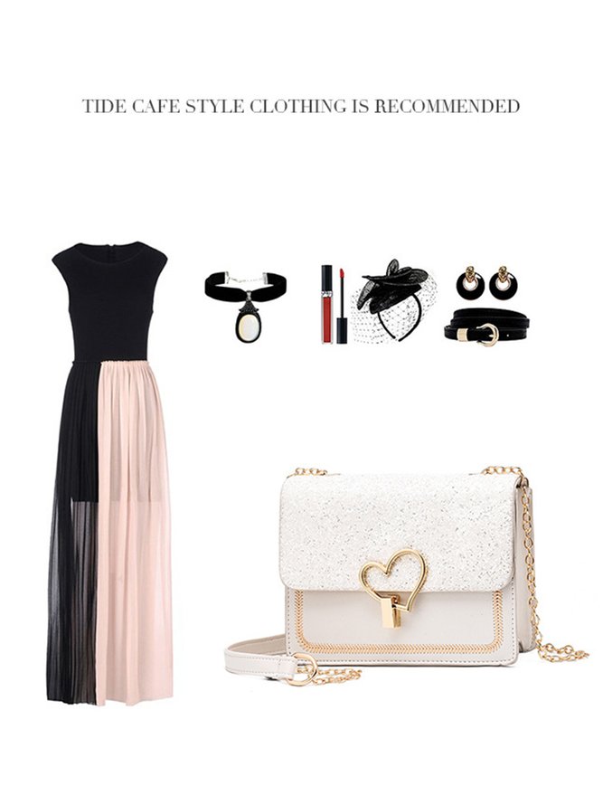 Valentine's Day Glitter Sequins Love Button Shoulder Bag
