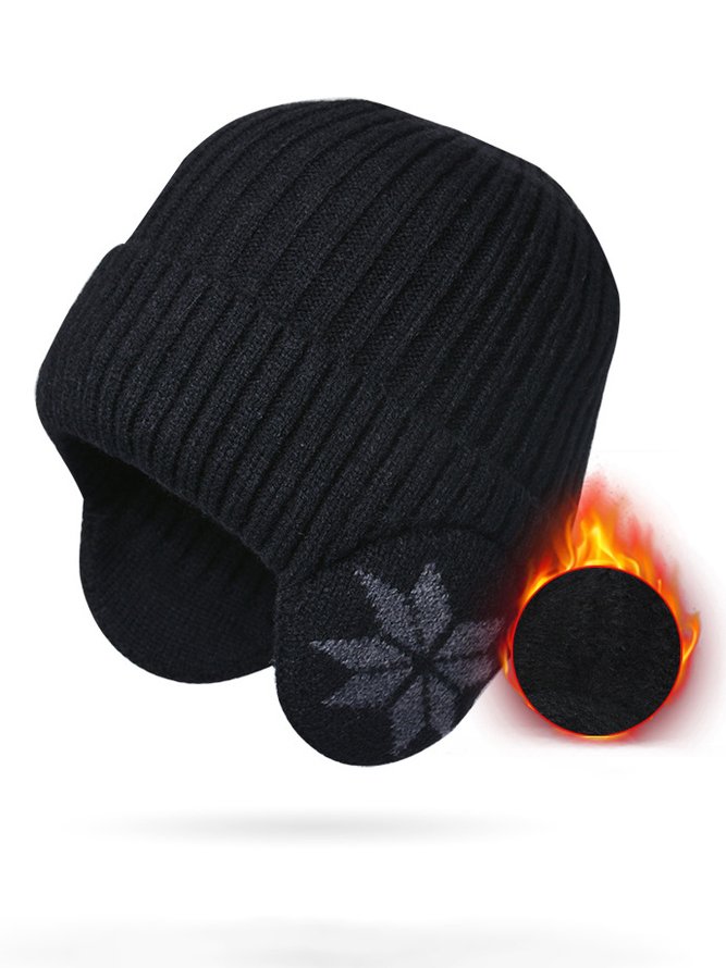 Casual Wool Snowflake Pattern Velvet Beanie Daily Commuting Home Outdoor Sports Accessories