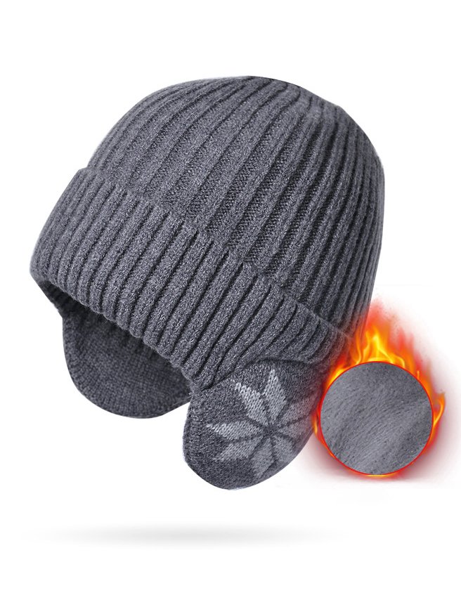Casual Wool Snowflake Pattern Velvet Beanie Daily Commuting Home Outdoor Sports Accessories