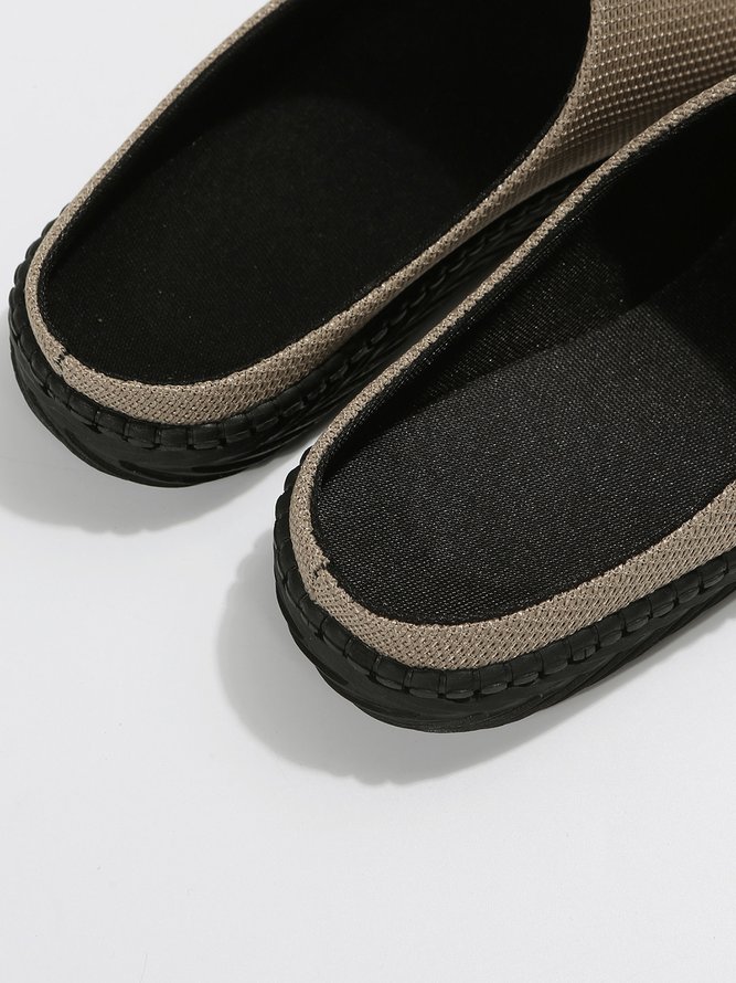 Plus Size Plain Color Mesh Fabric Flat Clog Shoes
