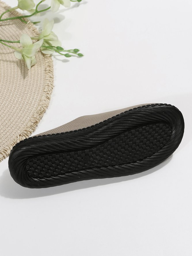 Plus Size Plain Color Mesh Fabric Flat Clog Shoes