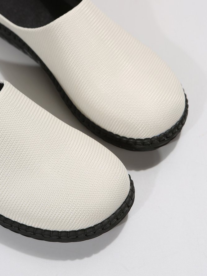 Plus Size Plain Color Mesh Fabric Flat Clog Shoes