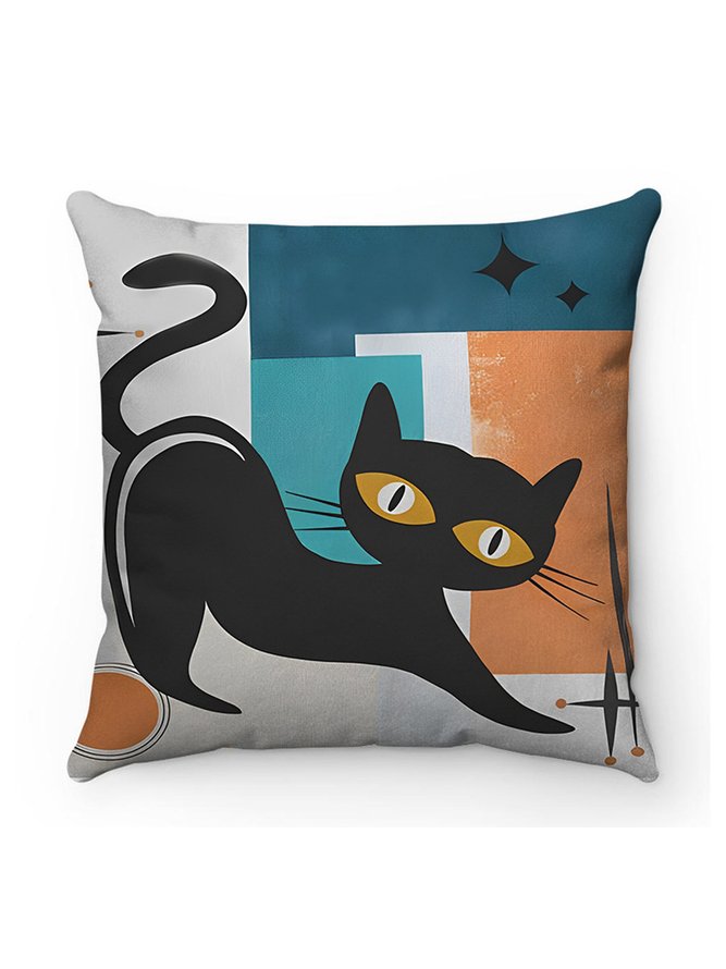 Super Soft Short Plush Cat Throw Pillowcase