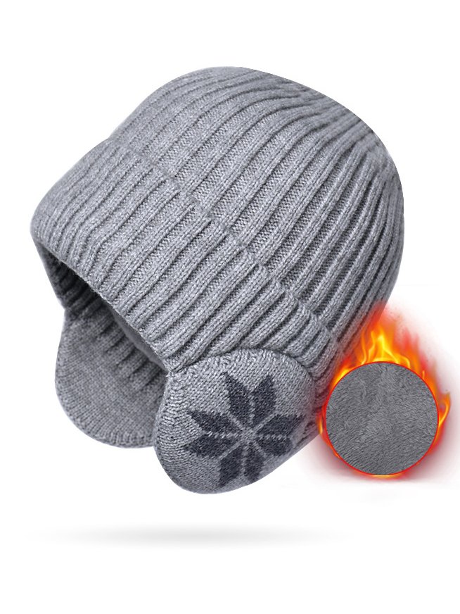 Casual Wool Snowflake Pattern Velvet Beanie Daily Commuting Home Outdoor Sports Accessories