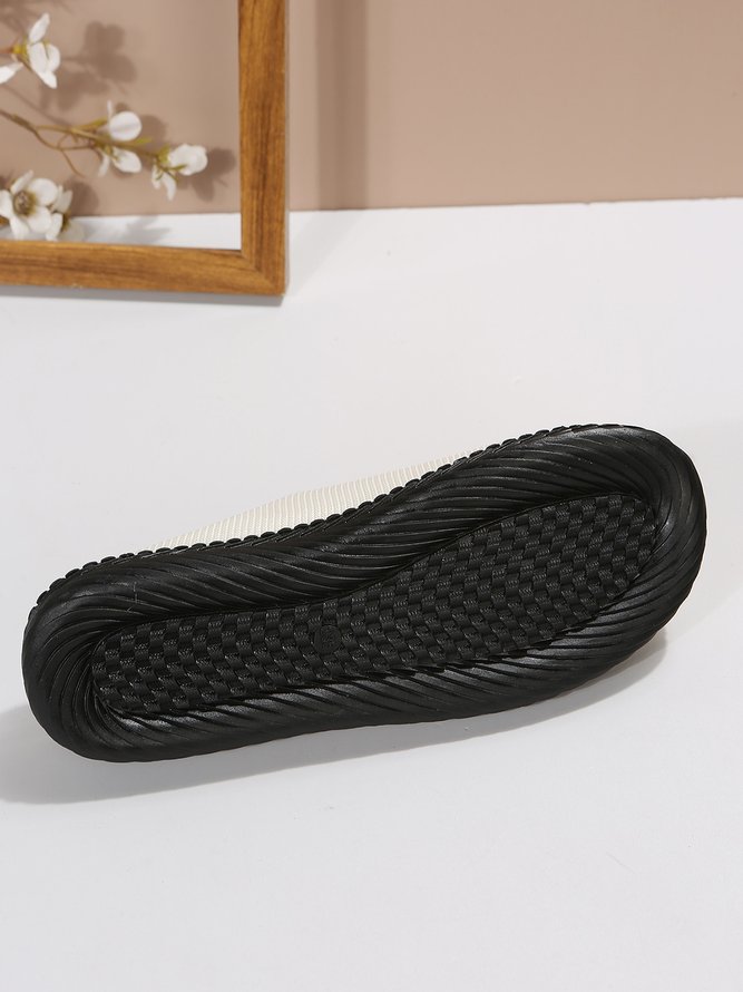 Plus Size Plain Color Mesh Fabric Flat Clog Shoes