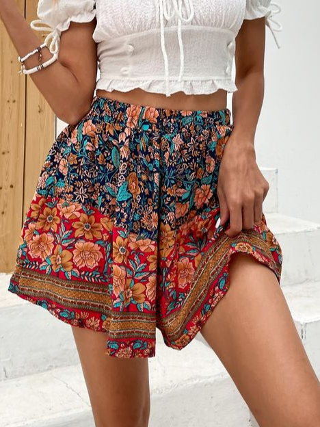 Loose Floral Casual Casual Pants