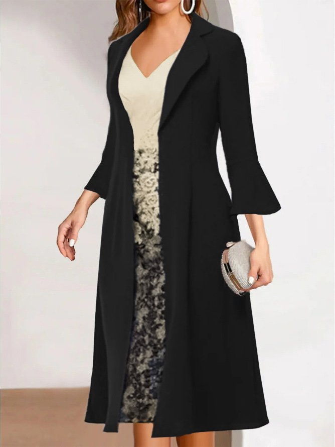 Lapel Collar Regular Fit Urban And Elegant Two-Piece Set