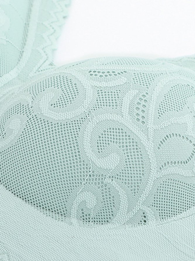 Seamless Push Up Jacquard Wireless Bra Plus Size