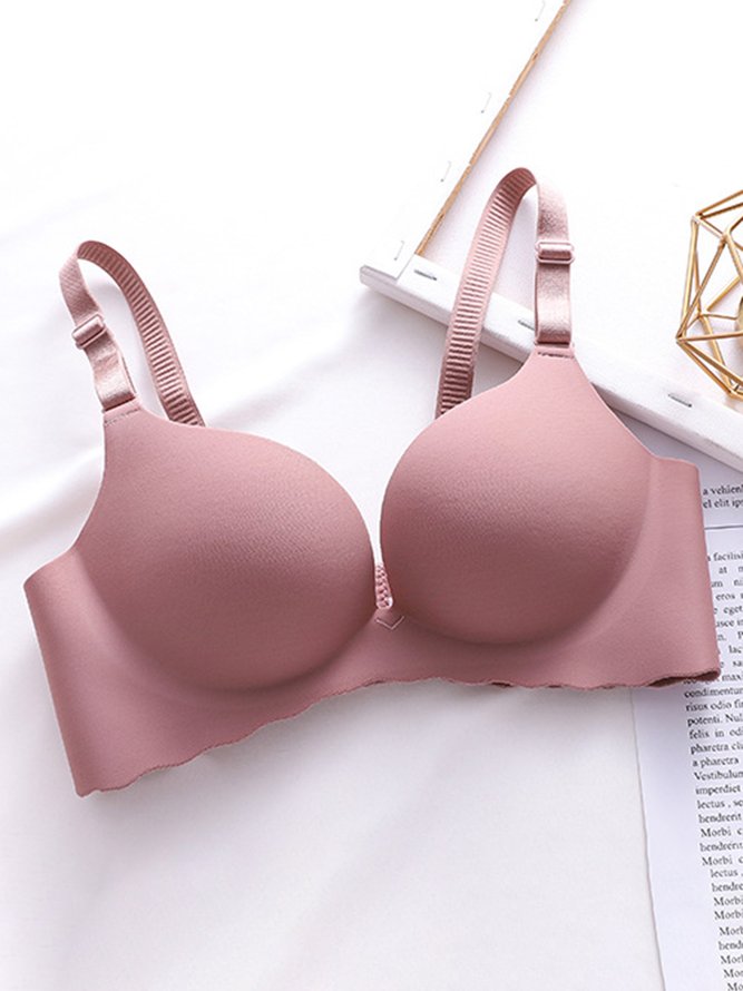 Glossy Push Up Adjustable No Steel Rim Bra