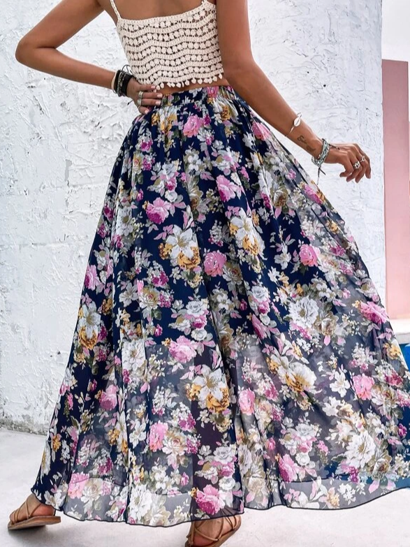 Floral Casual Loose Skirt