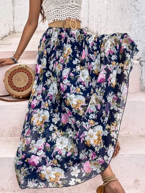 Floral Casual Loose Skirt