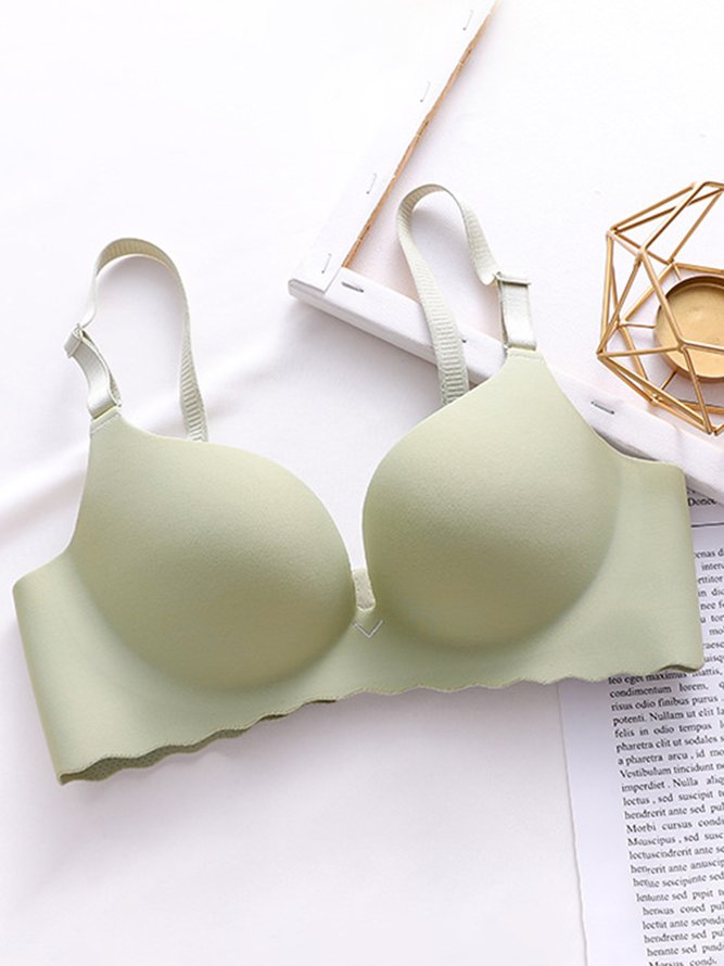 Glossy Push Up Adjustable No Steel Rim Bra