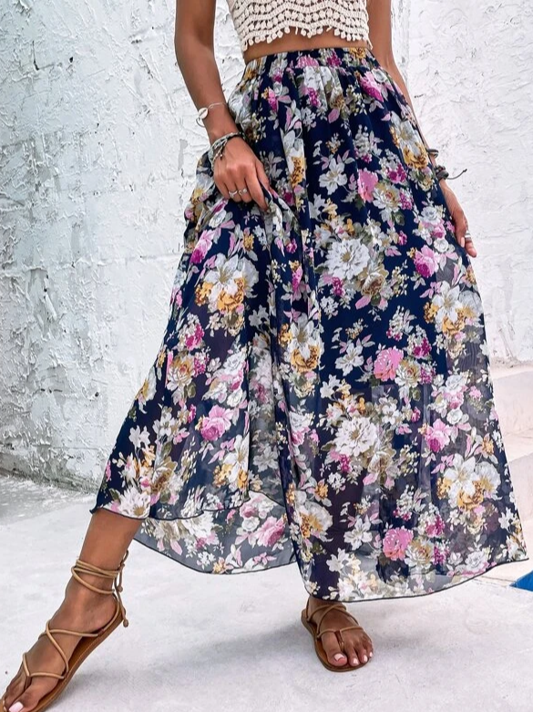 Floral Casual Loose Skirt