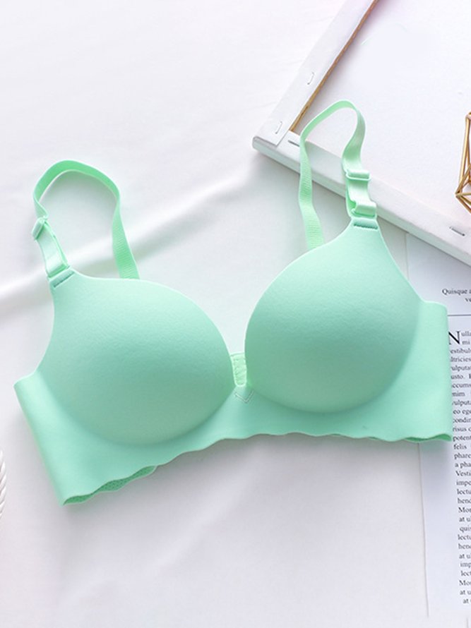 Glossy Push Up Adjustable No Steel Rim Bra