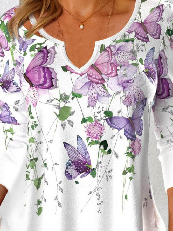 Butterfly Loose Knitted Casual T-Shirt
