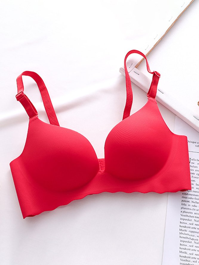 Glossy Push Up Adjustable No Steel Rim Bra