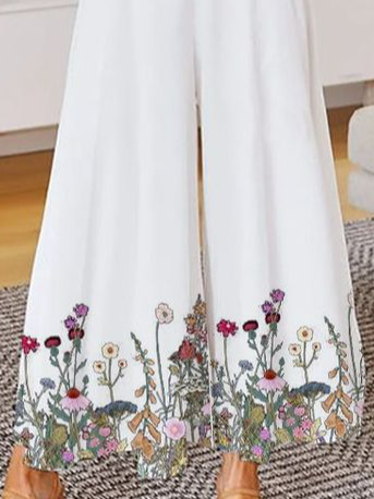 Casual Floral Casual Pants