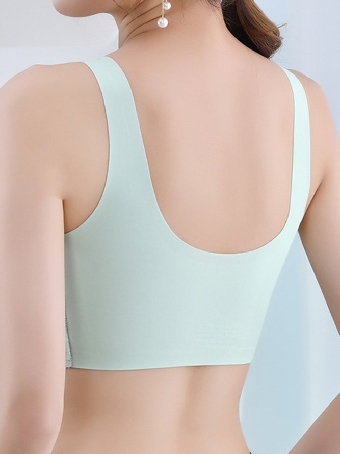 Seamless Push Up Jacquard Wireless Bra Plus Size