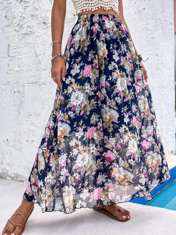 Floral Casual Loose Skirt