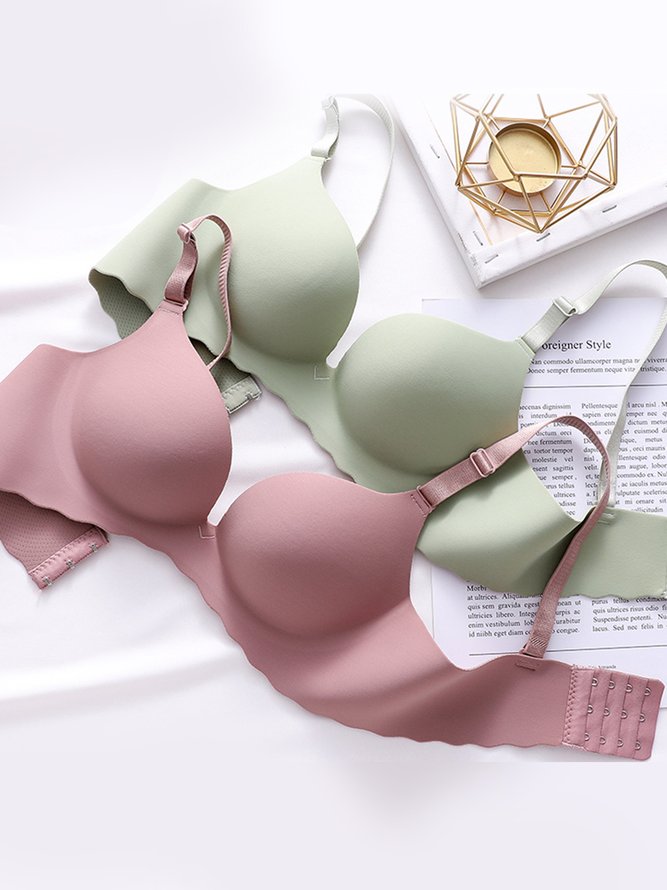 Glossy Push Up Adjustable No Steel Rim Bra