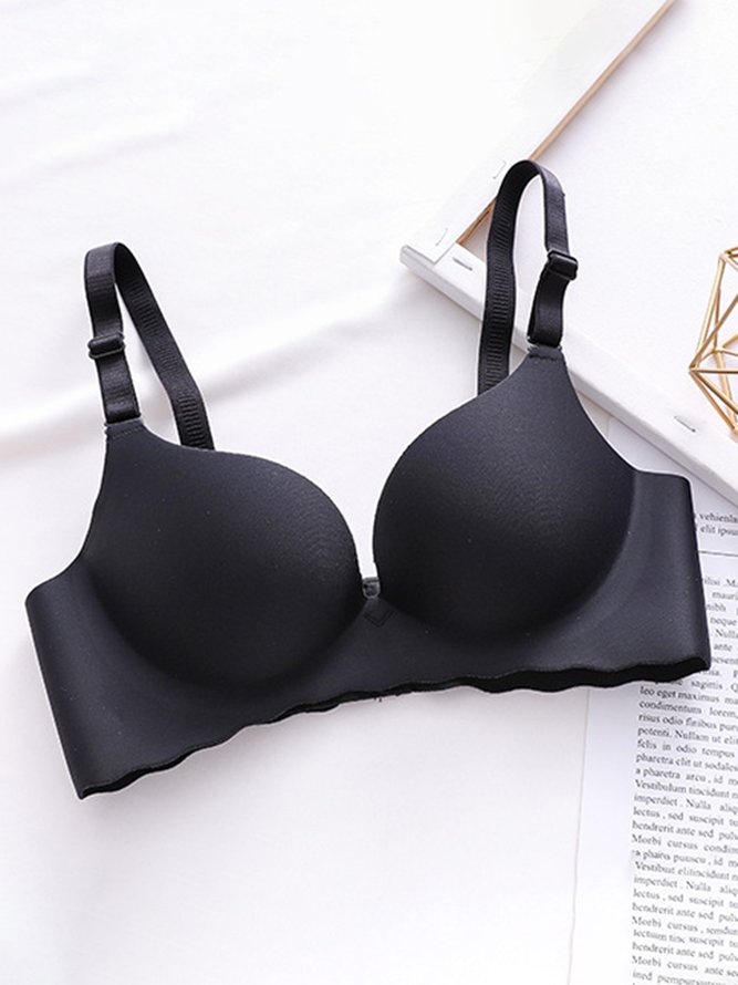 Glossy Push Up Adjustable No Steel Rim Bra