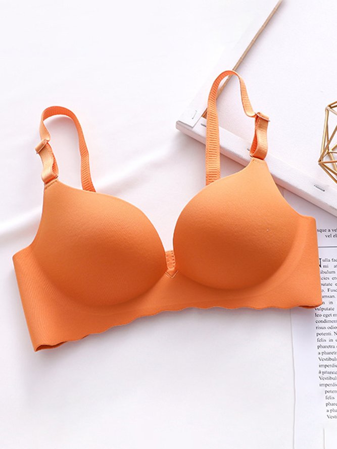 Glossy Push Up Adjustable No Steel Rim Bra