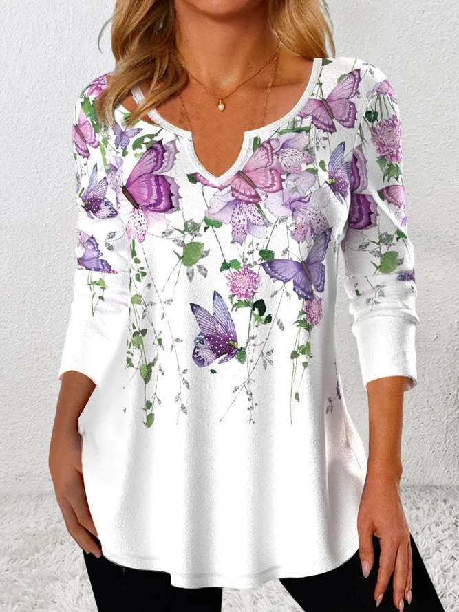 Butterfly Loose Knitted Casual T-Shirt