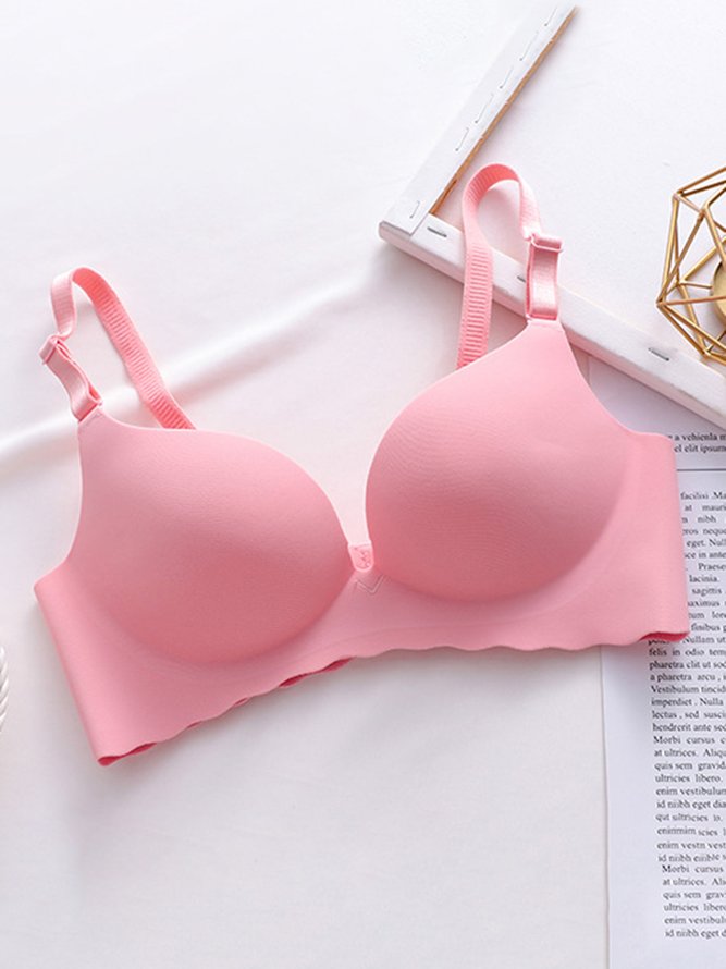 Glossy Push Up Adjustable No Steel Rim Bra
