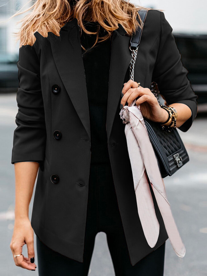 Cross Neck Casual Loose Plain Blazer