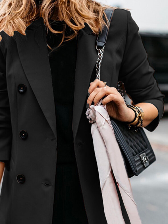 Cross Neck Casual Loose Plain Blazer