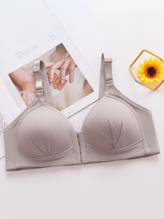 Push Up Soft Front Button No Wire Bra Plus Size