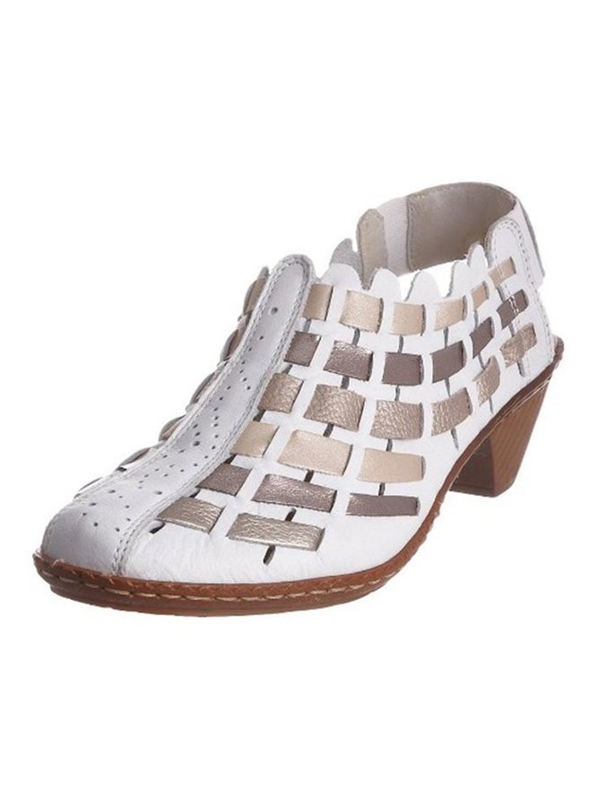 Vintage Weave Inlay Block Heels