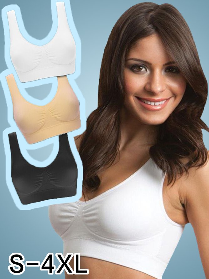 Push Up Breathable Soft Seamless Sports Bra Plus Size