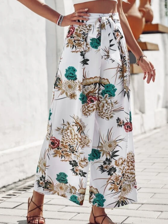 Casual Floral Loose Casual Pants