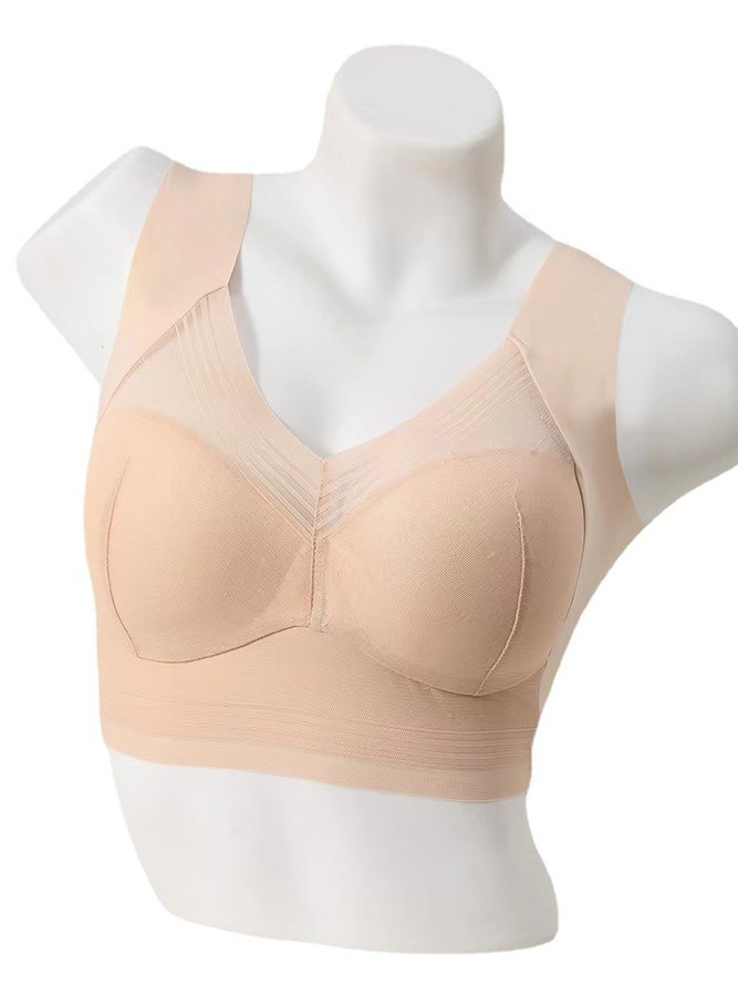 Lace Breathable Tank Top Bra No Trace Sleeping Underwear Plus Size