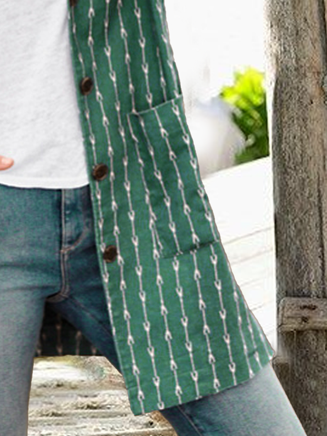 Casual Geometric Buttoned Shawl Collar Blazer