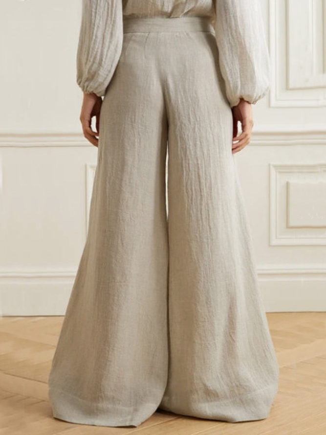 Cotton Urban Plain Zipper Casual Pants