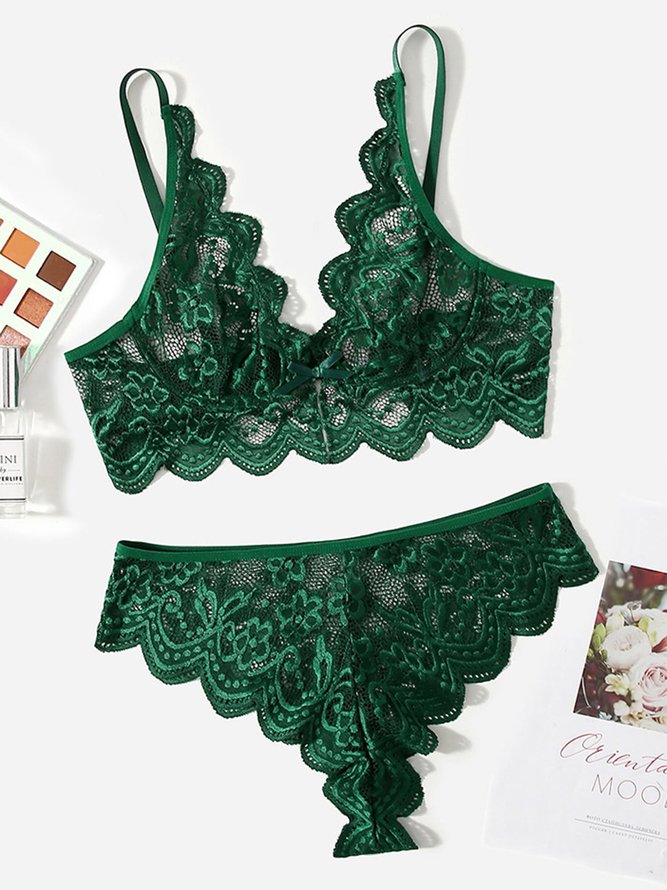 Valentine's Day Lace Perspective Sexy Lingerie Set Plus Size