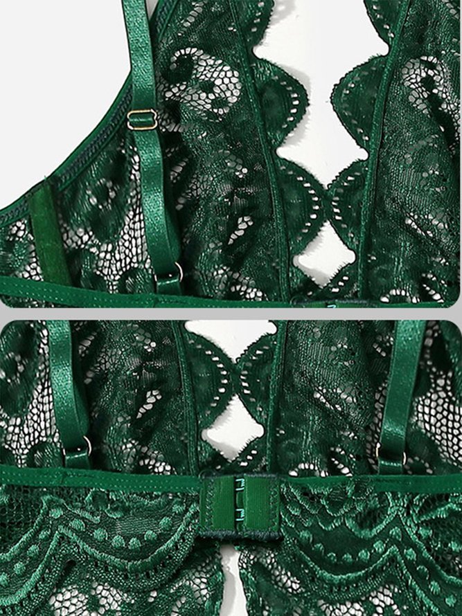 Valentine's Day Lace Perspective Sexy Lingerie Set Plus Size