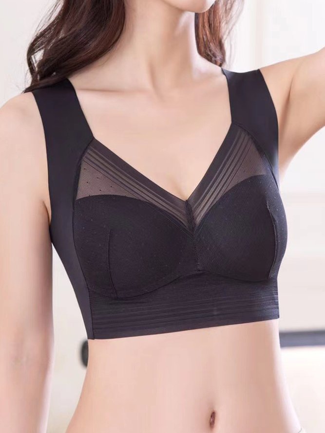 Lace Breathable Tank Top Bra No Trace Sleeping Underwear Plus Size