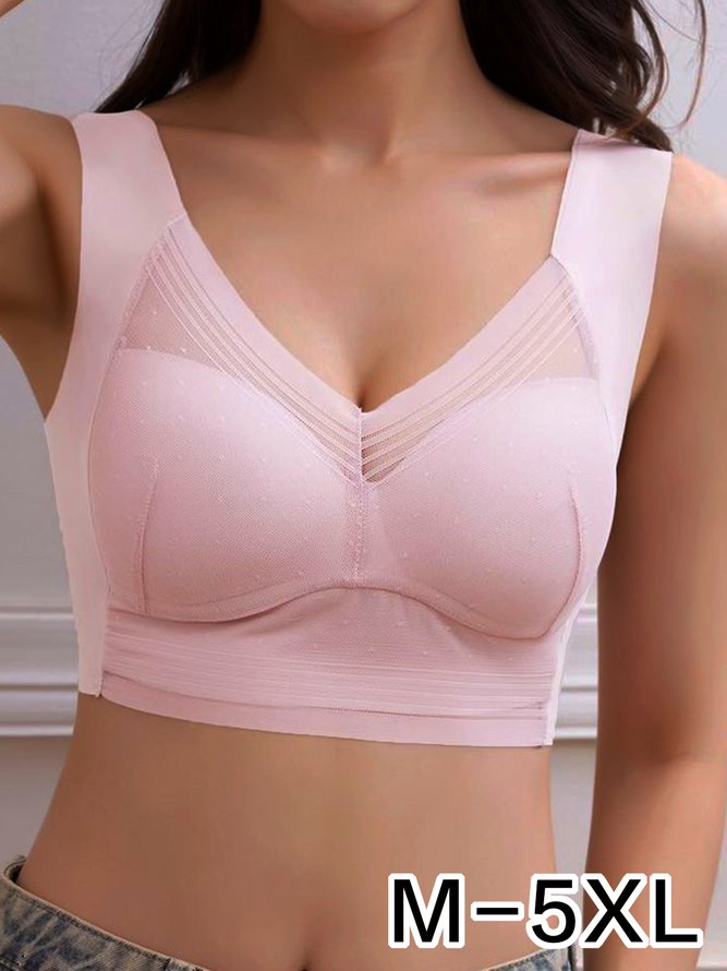 Lace Breathable Tank Top Bra No Trace Sleeping Underwear Plus Size