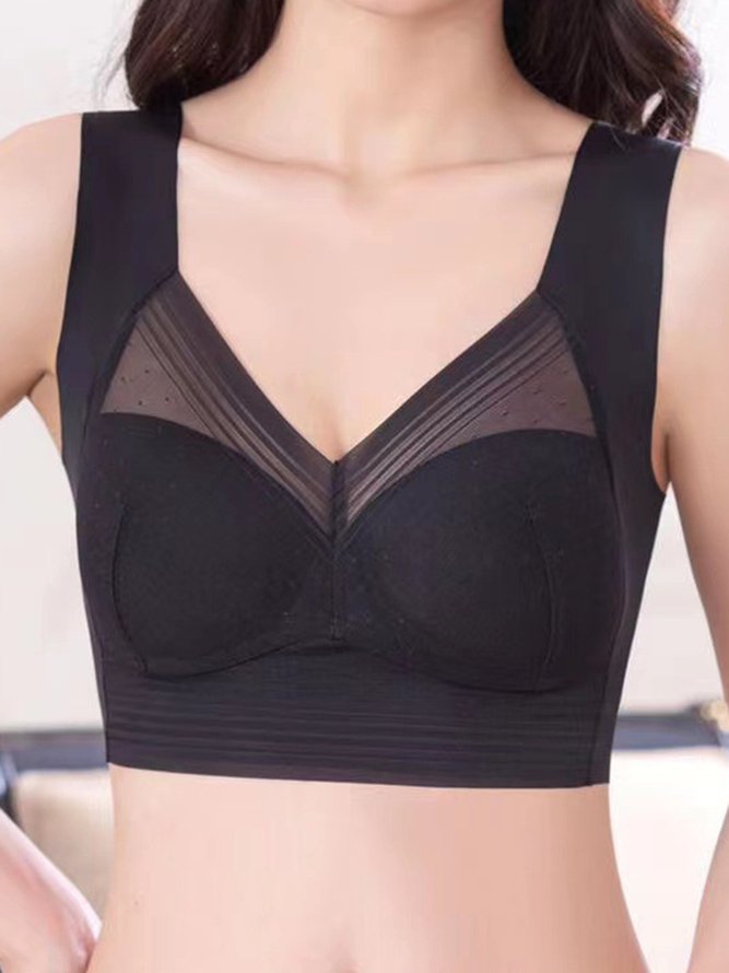 Lace Breathable Tank Top Bra No Trace Sleeping Underwear Plus Size