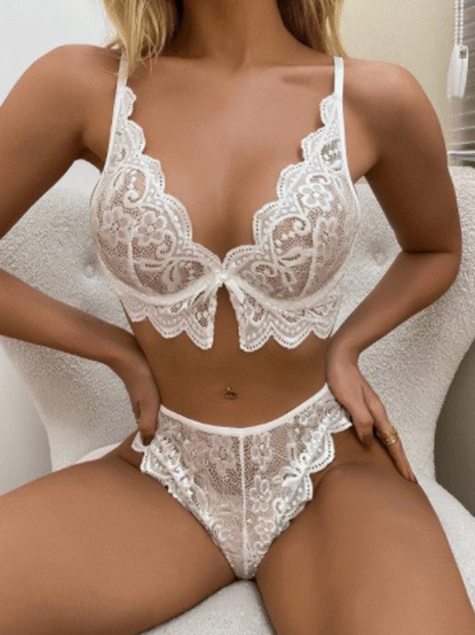 Valentine's Day Lace Perspective Sexy Lingerie Set Plus Size